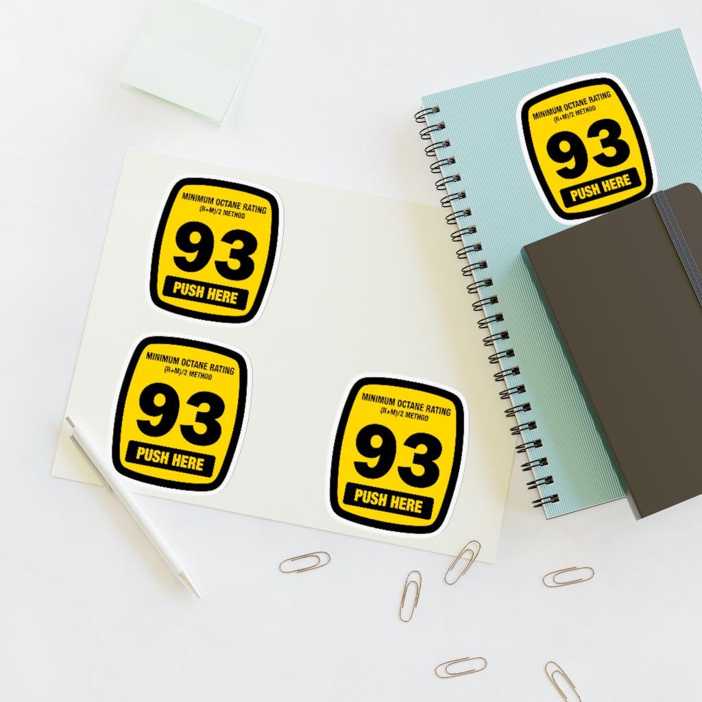 93 Octane Gas Rating Sticker Sheet - Art Unlimited