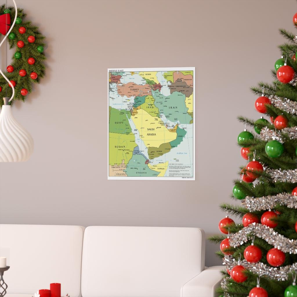 CIA Map Of Middle East Iraq Iran Israel 2010 Print Poster - Art Unlimited