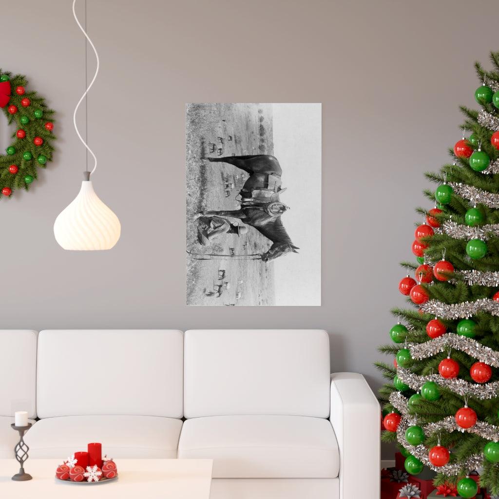 Cowboy And Horse Under Texas Sky Country Photograph 1910 Print Poster - Art Unlimited