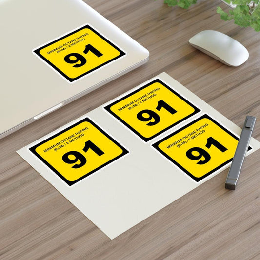 91 Octane Gas Sticker Sheet - Art Unlimited