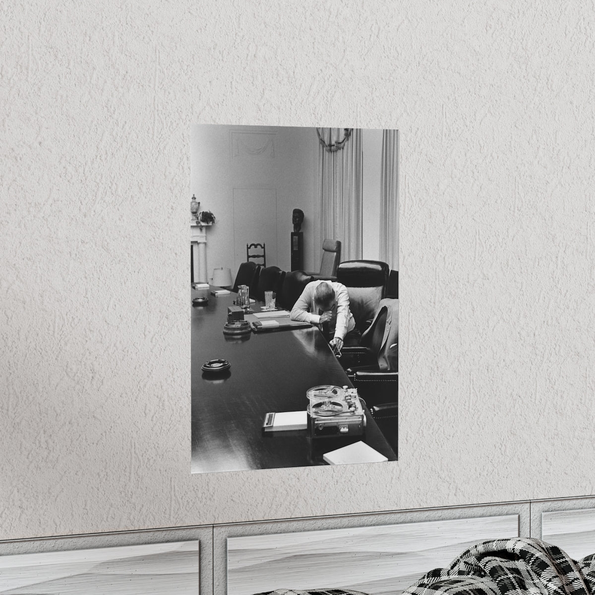 President Lyndon Johnson Troubled By Vietnam Print Poster