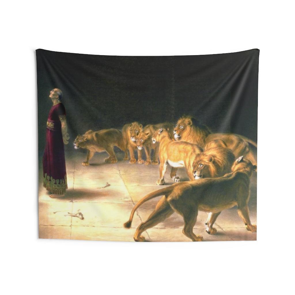 Daniel Answer To The King In The Lions Den By Briton Riviere Wall Tapestry - Art Unlimited