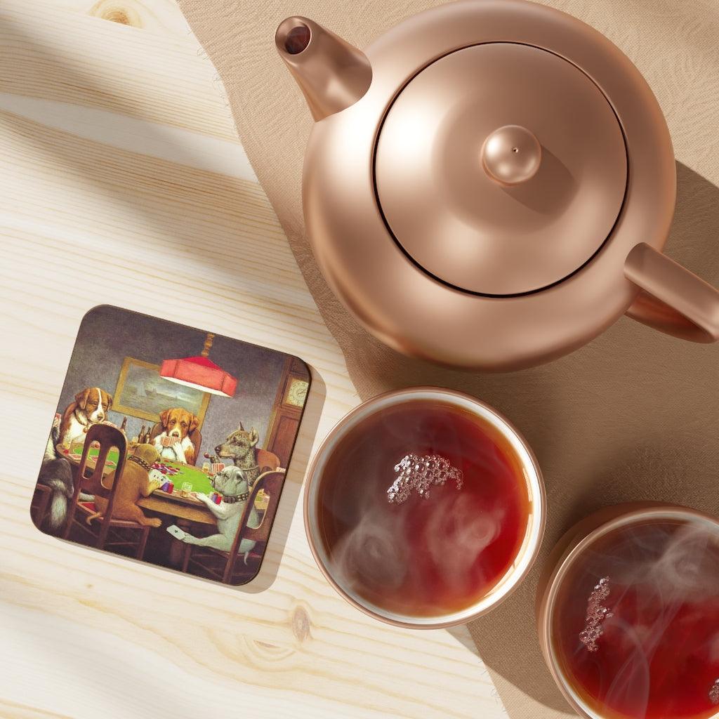 Dogs Playing Poker By Coolidge Hardboard Back Coaster - Art Unlimited