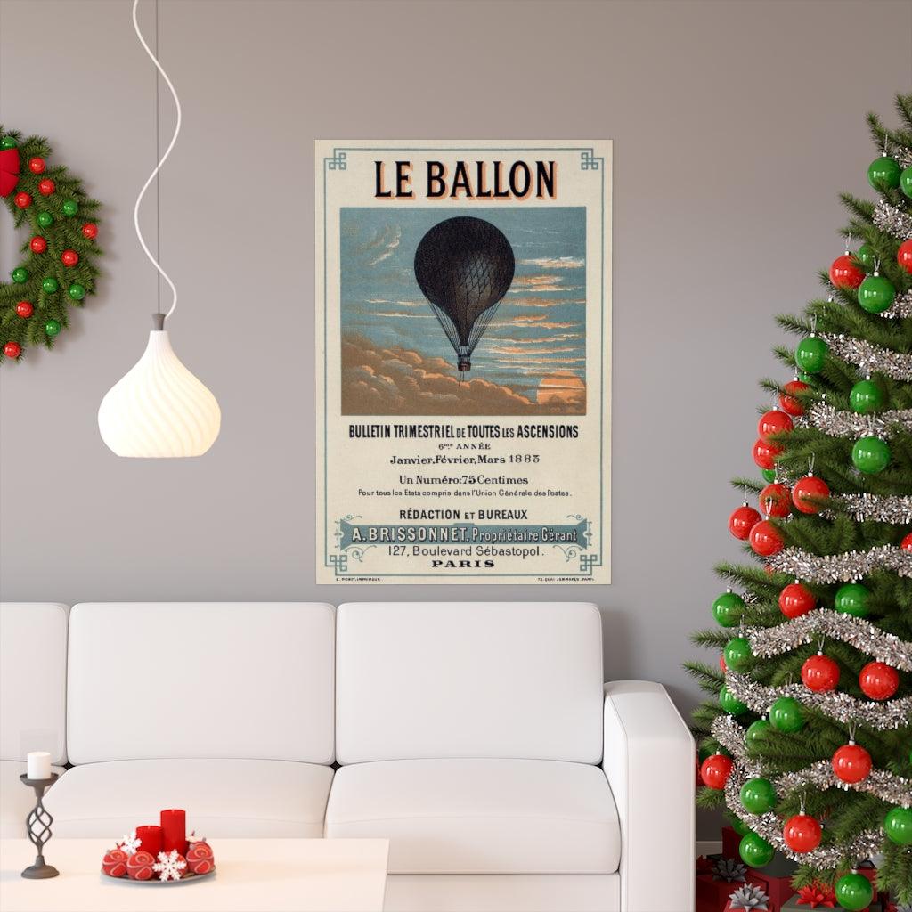 1883 Le Ballon Paris France - A Brissonnet Balloon Air Ship Pilot Print Poster - Art Unlimited