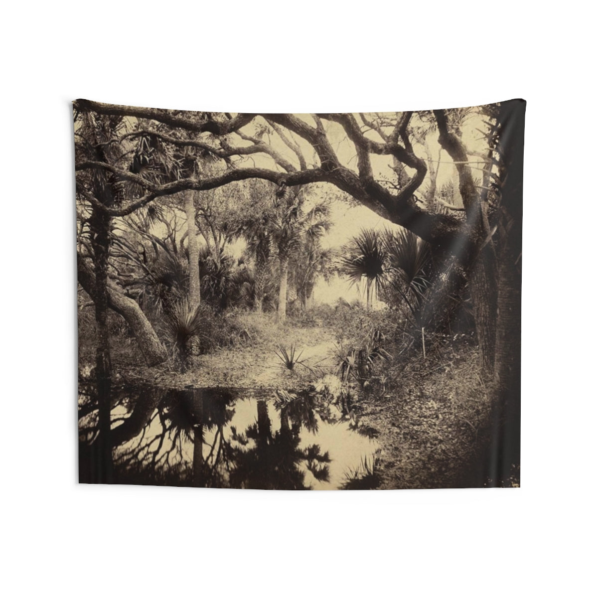 Live Oaks And Palmetto Everglades Florida 1886 - Vintage Photo By George Barker Wall Tapestry