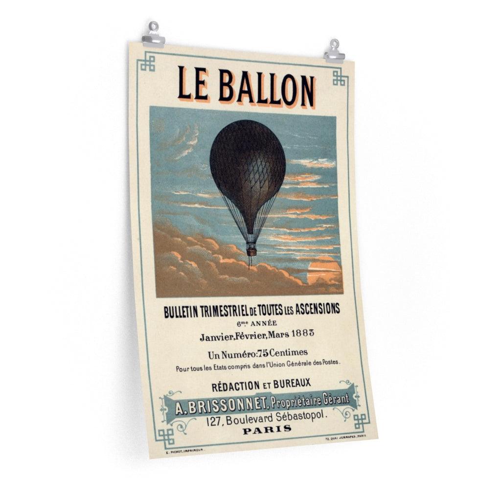 1883 Le Ballon Paris France - A Brissonnet Balloon Air Ship Pilot Print Poster - Art Unlimited
