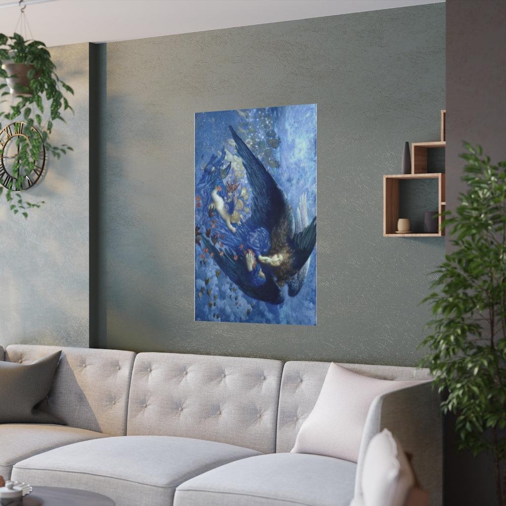 Edward Robert Hughes - Night With Her Train Of Stars Print Poster - Art Unlimited