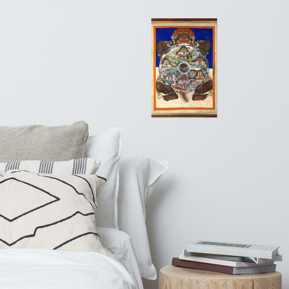 Yama The Lord Of Death Holding The Wheel Of Life Print Poster