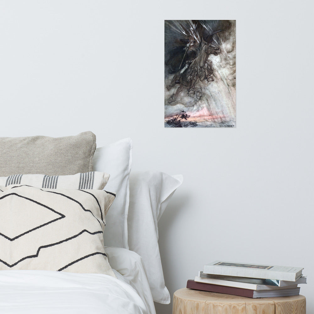 Arthur Rackham - Odin Riding Sleipnir 1910 Print Poster