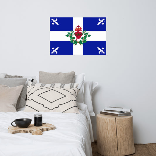 Flag Of The Sacred Heart Print Poster
