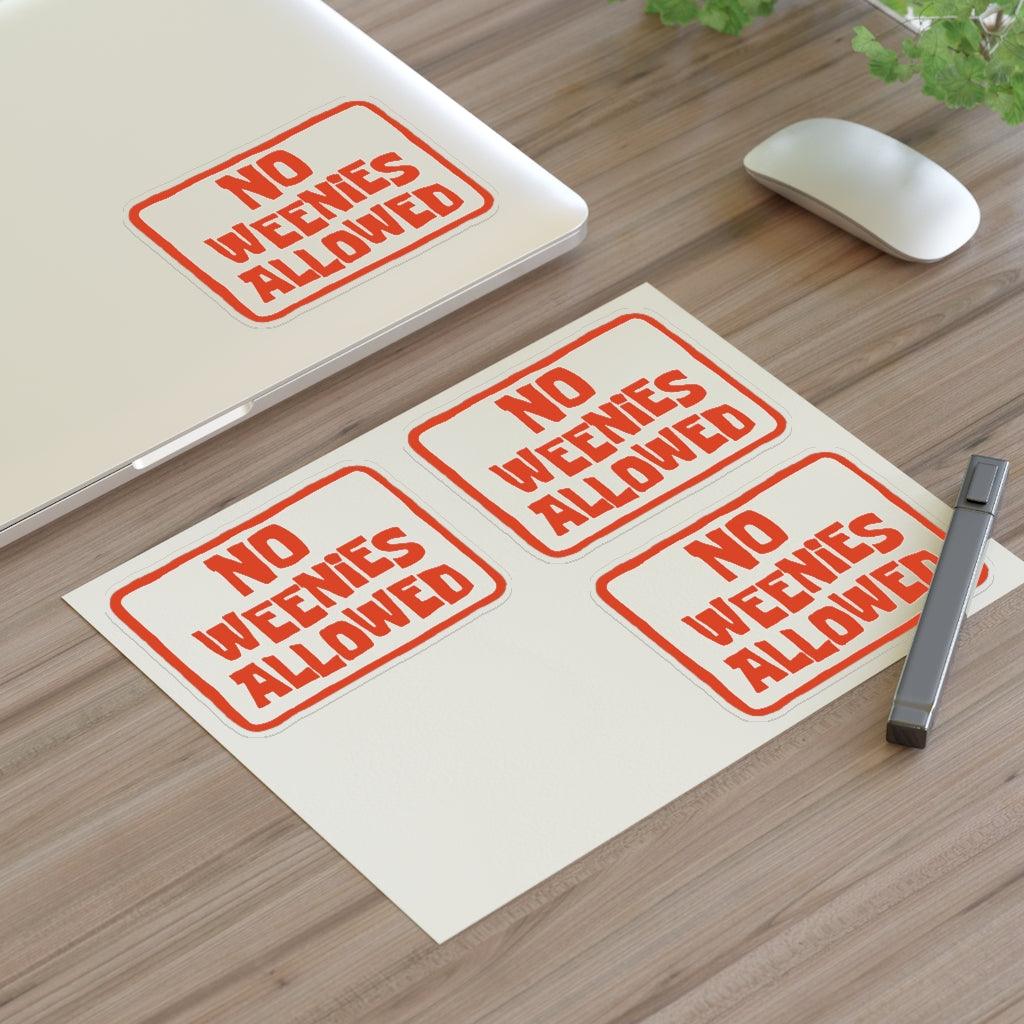 No Weenis Allowed Sticker Sheet - Art Unlimited