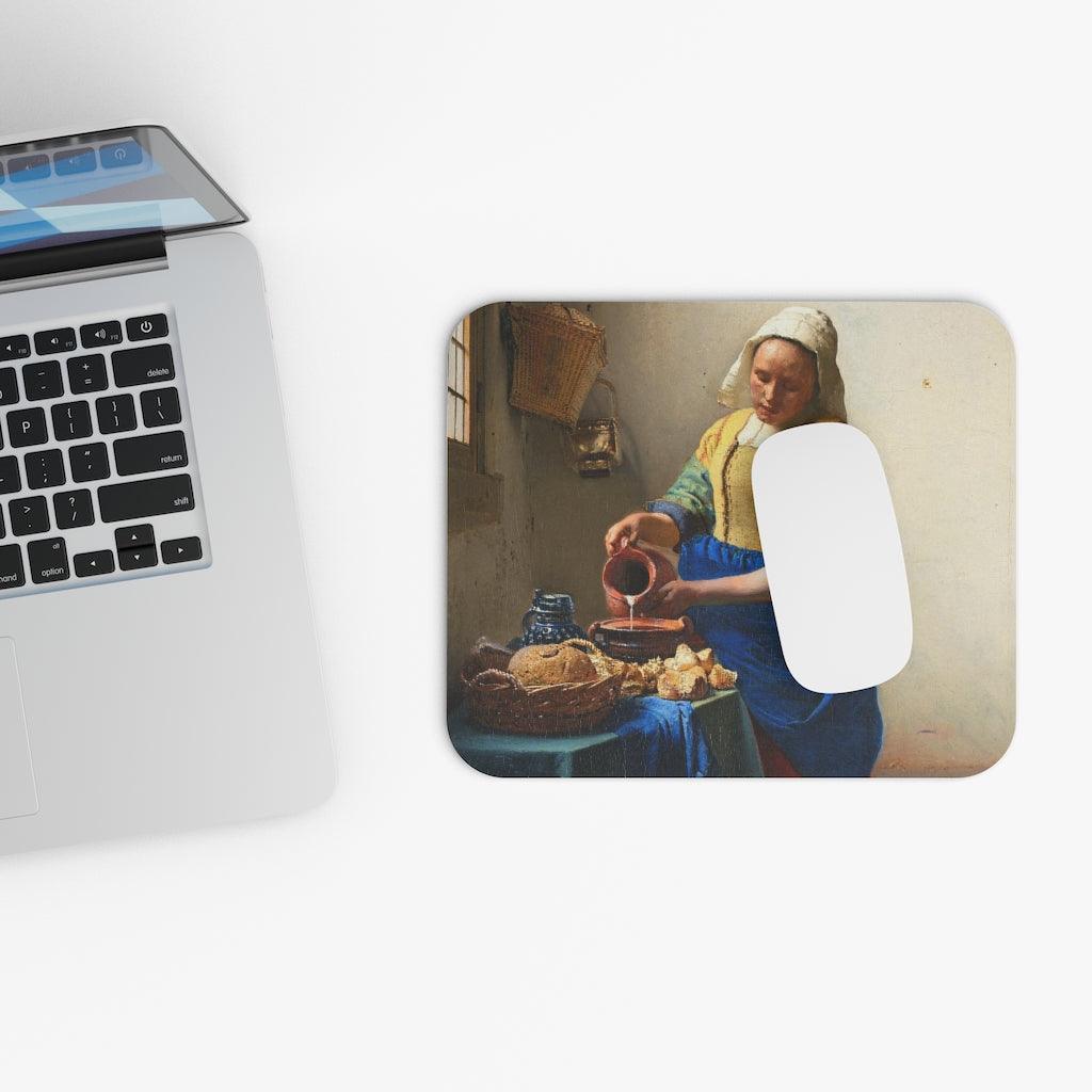 The Milkmaid By Johannes Vermeer Mouse Pad - Art Unlimited