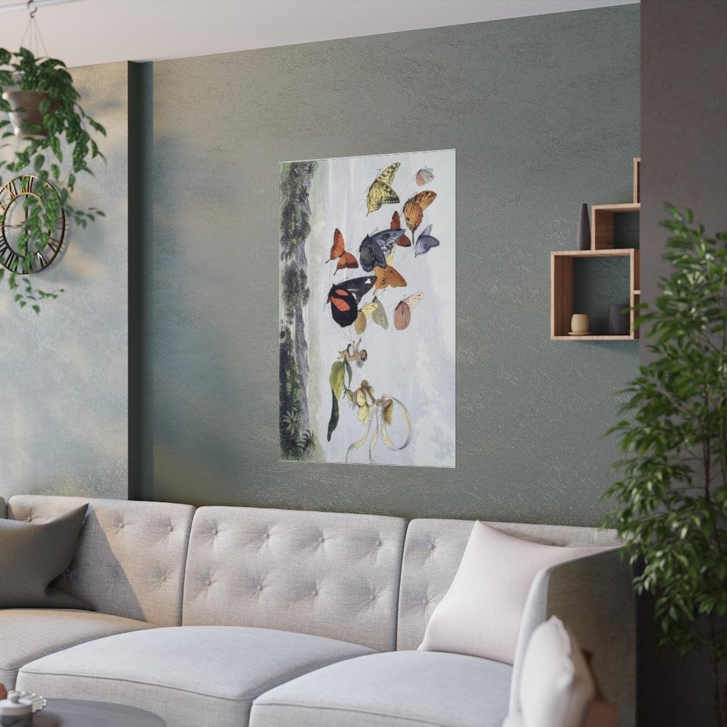 Fairies Riding A Butterfly Drawn Sleigh Print Poster - Art Unlimited