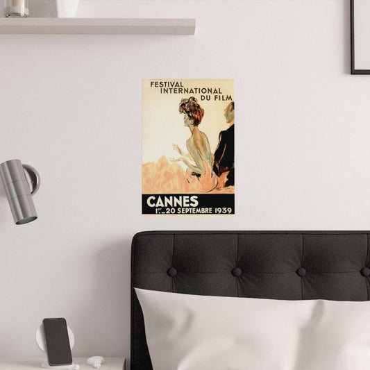 Festival International Du Film Fest 1939 Cannes Movie Fashion Couple Vintage Print Poster - Art Unlimited