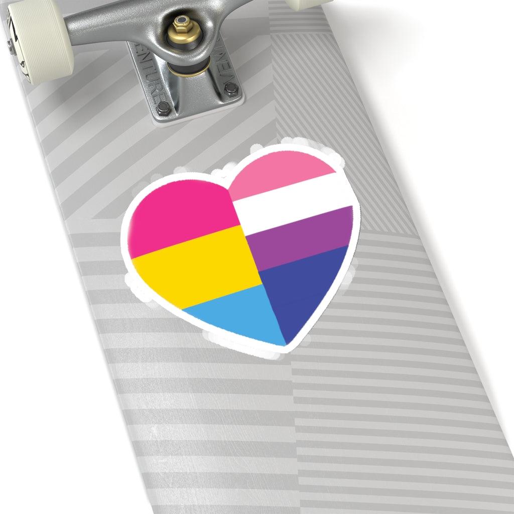 Genderfluid Pansexual Heart Pride Flag Sticker - Art Unlimited