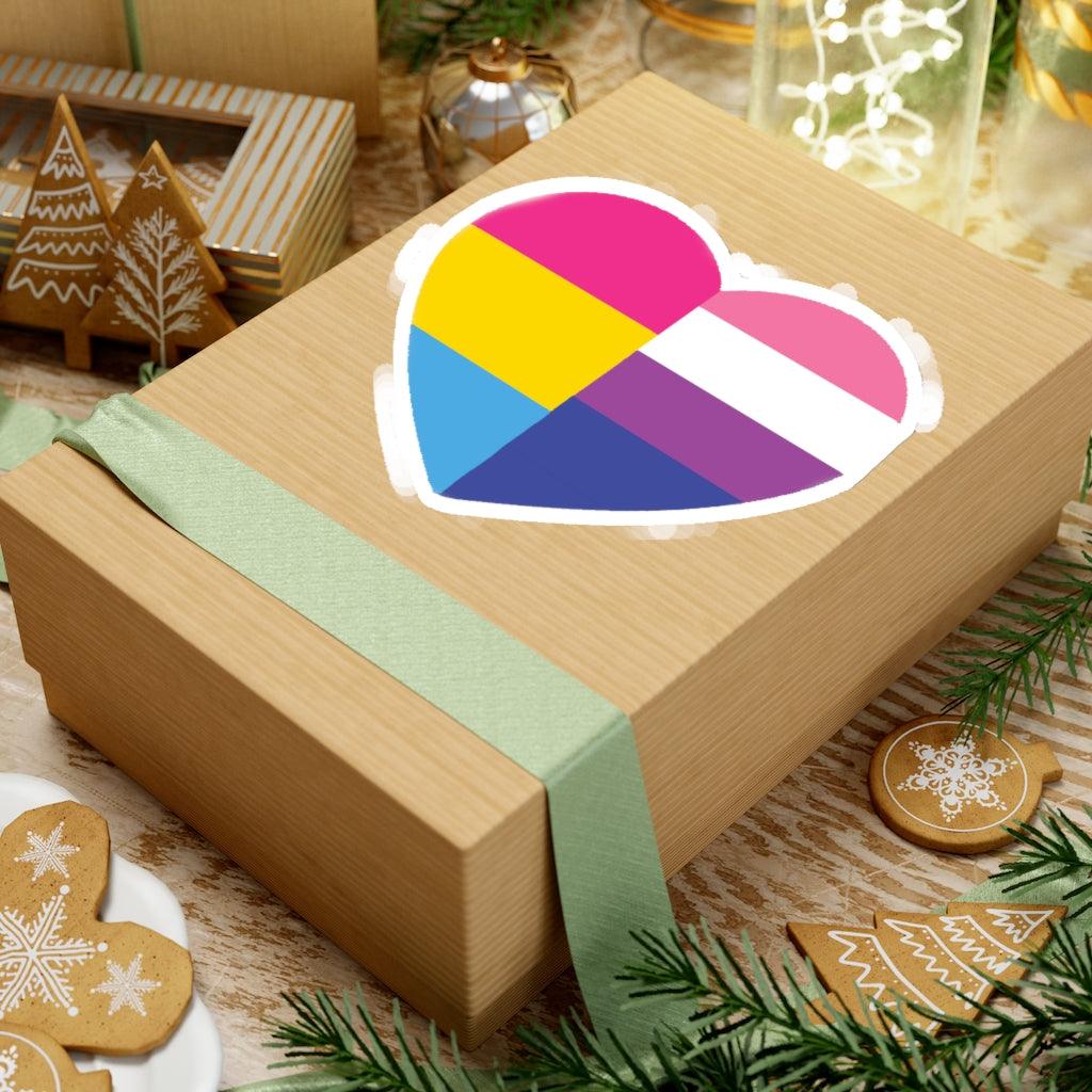 Genderfluid Pansexual Heart Pride Flag Sticker - Art Unlimited