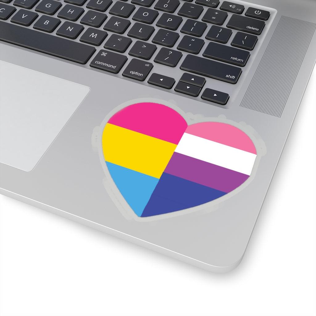 Genderfluid Pansexual Heart Pride Flag Sticker - Art Unlimited