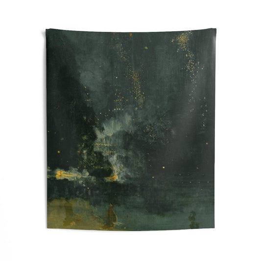 James Whistle - Nocturne In Black And Gold - The Falling Rocket Wall Tapestry - Art Unlimited