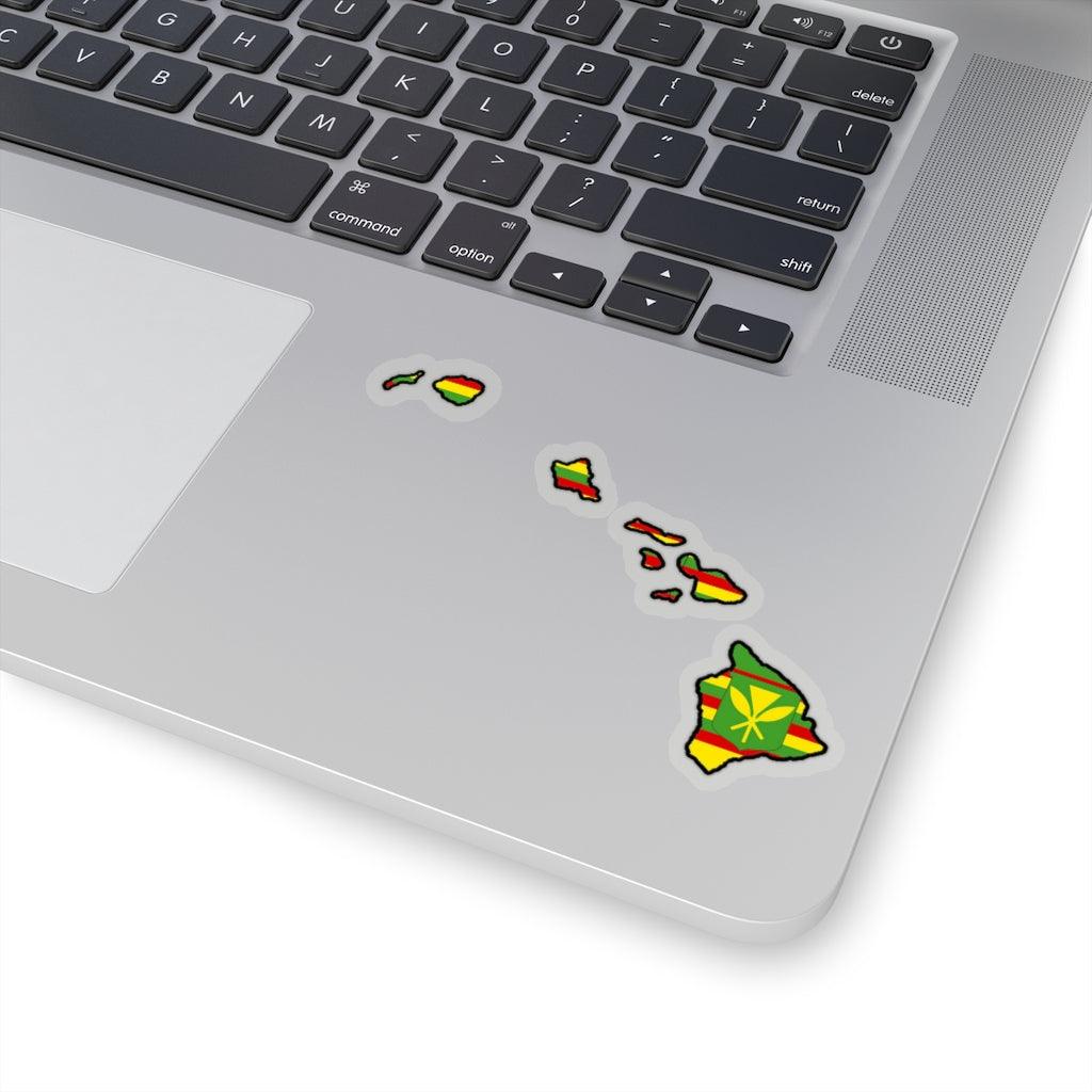 Kanaka Maoli Flag Hawaiin Island Map Sticker - Art Unlimited