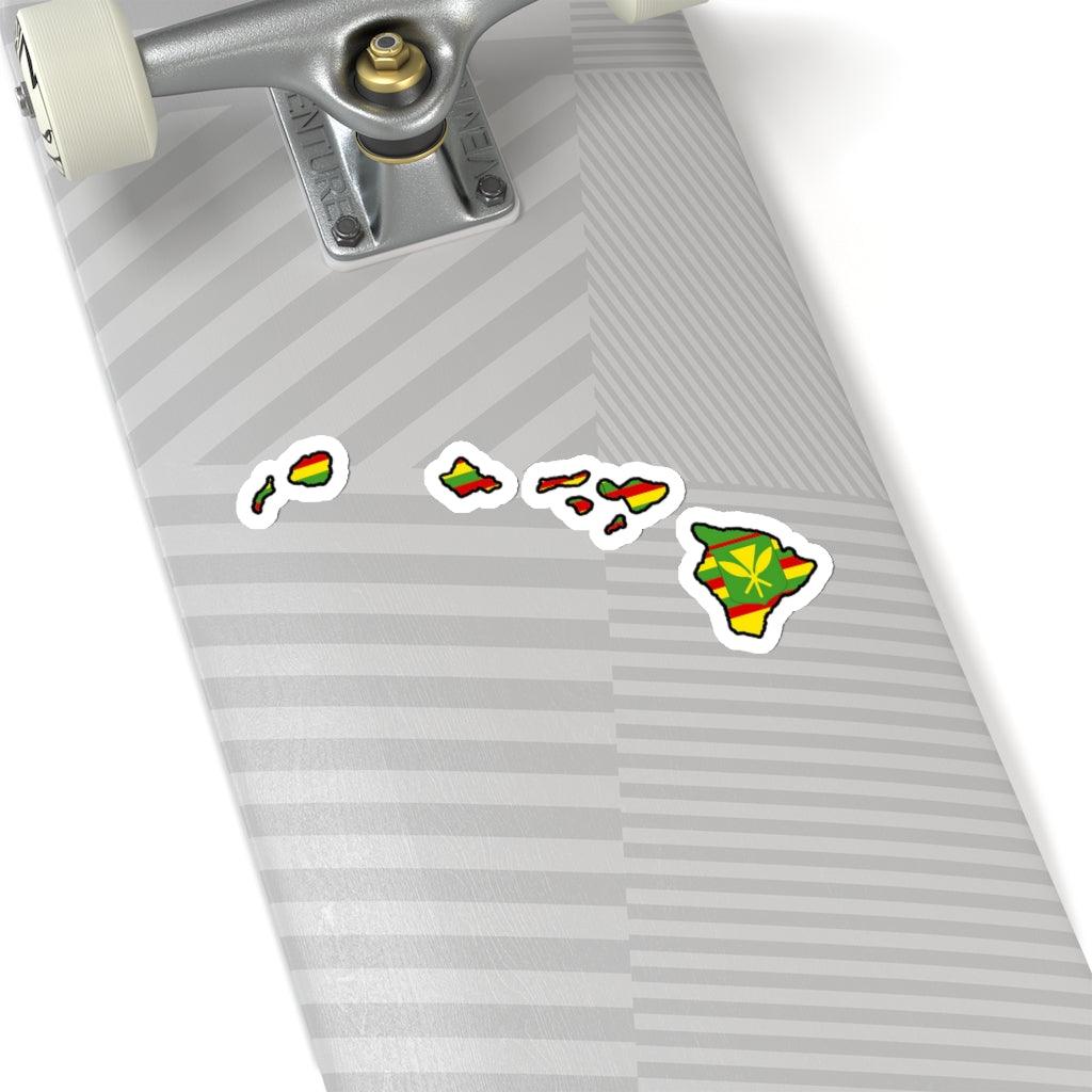 Kanaka Maoli Flag Hawaiin Island Map Sticker - Art Unlimited