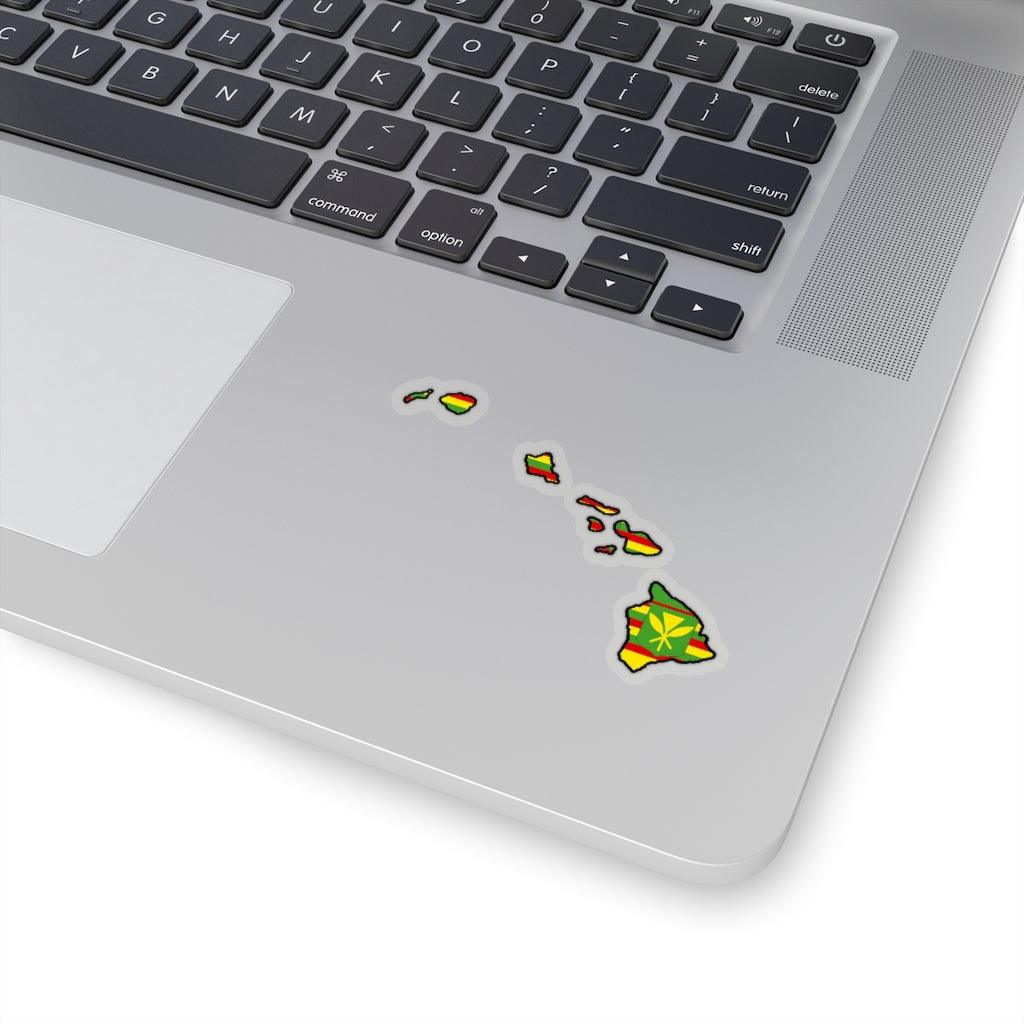 Kanaka Maoli Flag Hawaiin Island Map Sticker - Art Unlimited