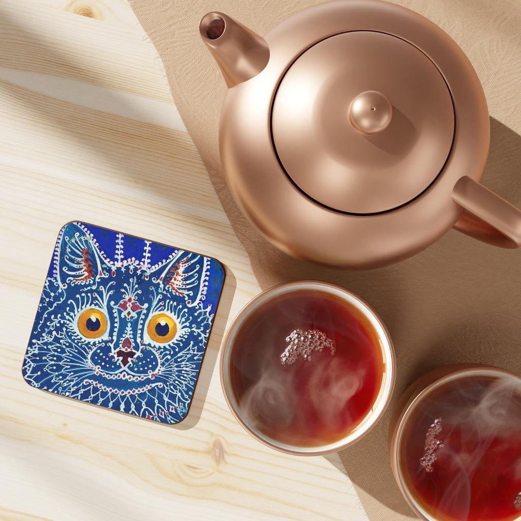 Louis Wain A Cat In The Gothic Style Hardboard Back Coaster - Art Unlimited