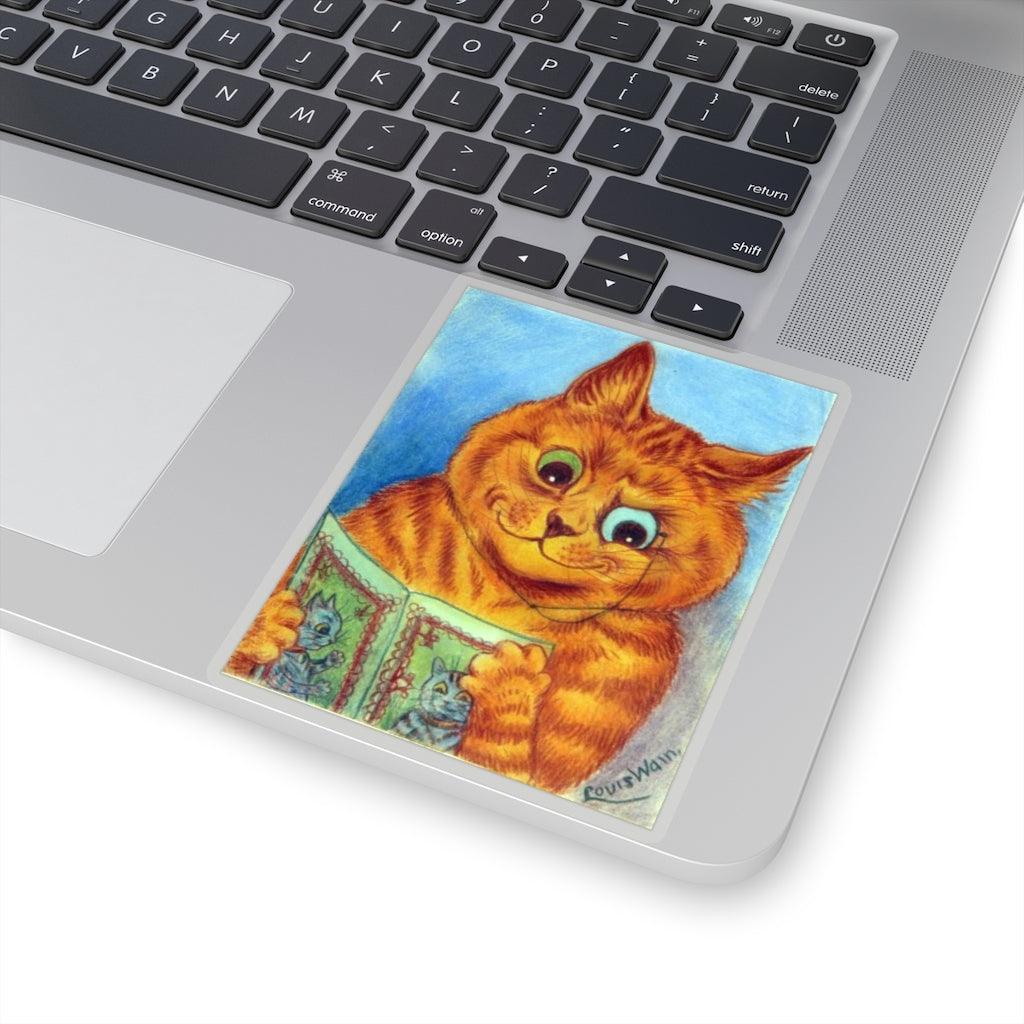 Louis Wain A Good Read Sticker - Art Unlimited