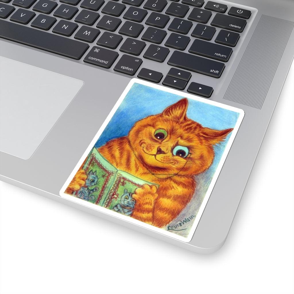 Louis Wain A Good Read Sticker - Art Unlimited