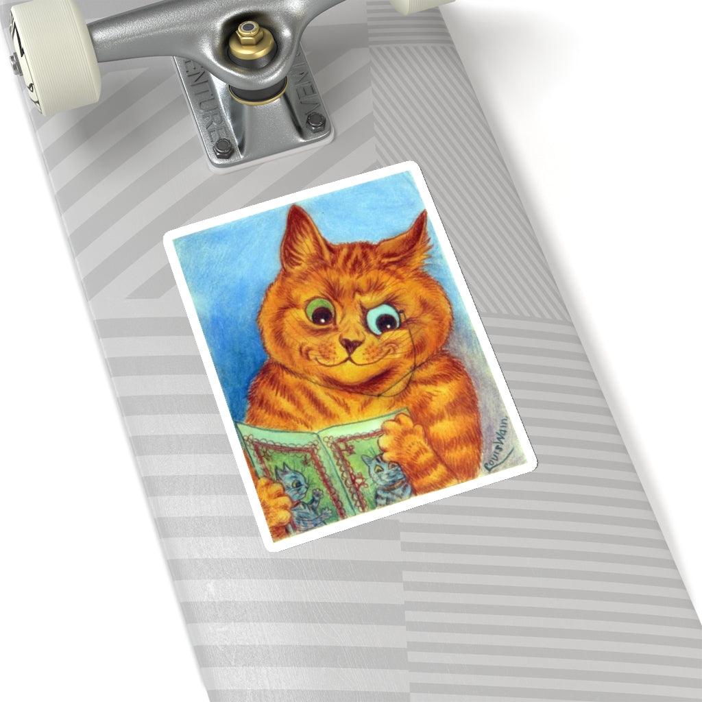Louis Wain A Good Read Sticker - Art Unlimited