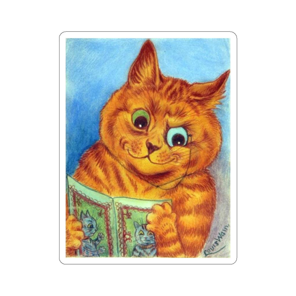 Louis Wain A Good Read Sticker - Art Unlimited