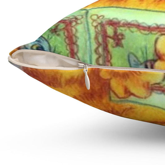 Louis Wain A Good Reader Throw Pillow - Art Unlimited