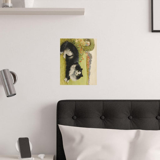 Louis Wain Cat Victorian 1900 Art Black And White Hair Cat Print Poster - Art Unlimited