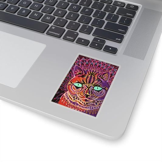 Louis Wain - Kaleidoscopic Psychedelic Cat Sticker - Art Unlimited