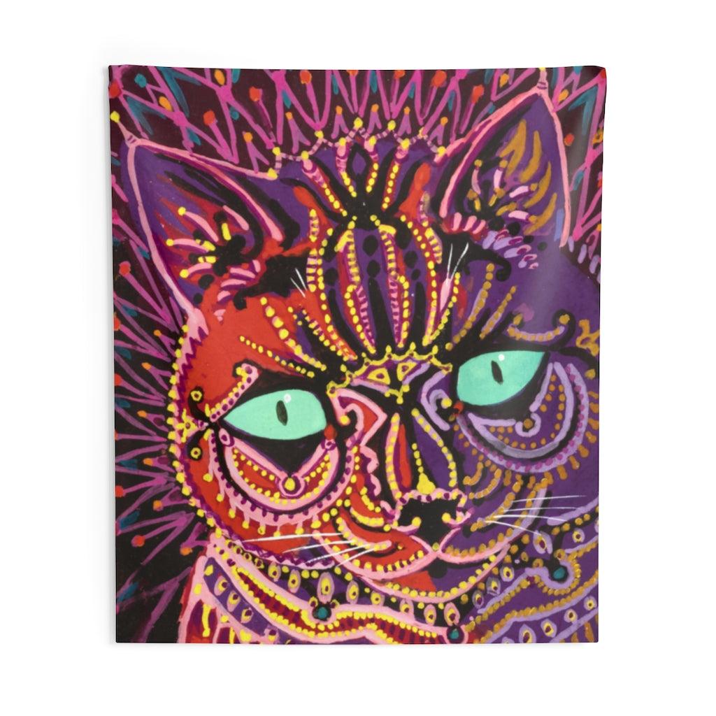 Louis Wain - Kaleidoscopic Psychedelic Cat Wall Tapestry - Art Unlimited