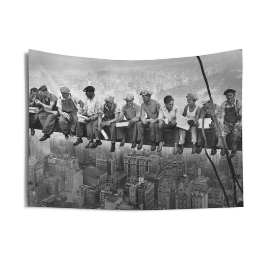 Lunch Atop A Skyscraper - Rockefeller Building Ironworkers Wall Tapestry - Art Unlimited
