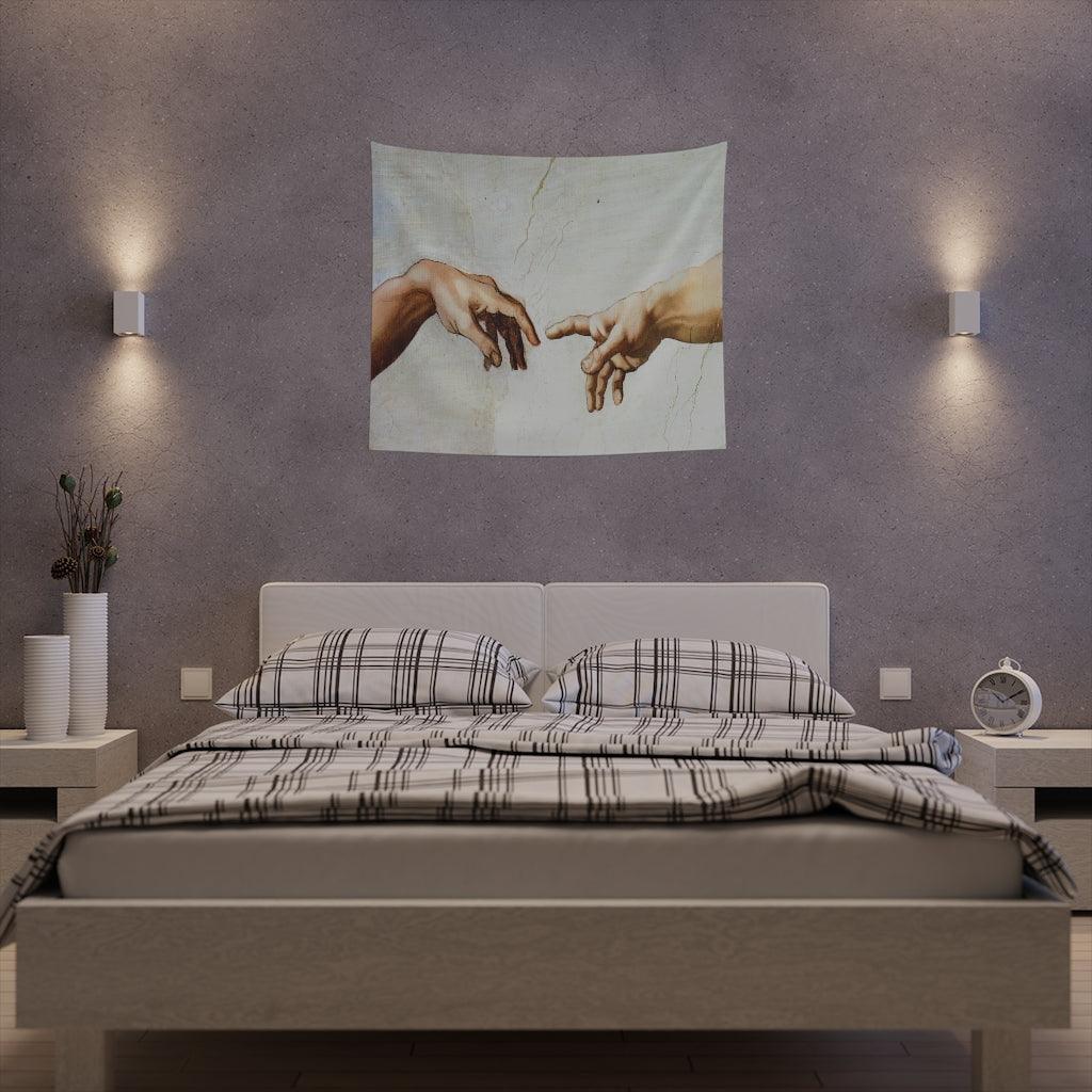 Michelangelo - Hand Of God The Creation Of Adam Sistine Chapel Wall Tapestry - Art Unlimited