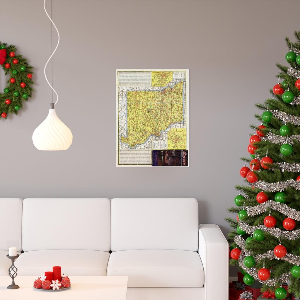 Missouri State Road Map 1940 Print Poster - Art Unlimited