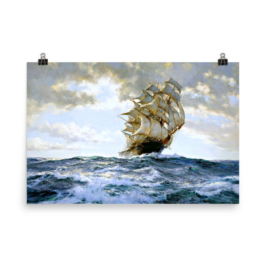 The Proud Ship Painting By Montague Dawson Print Poster