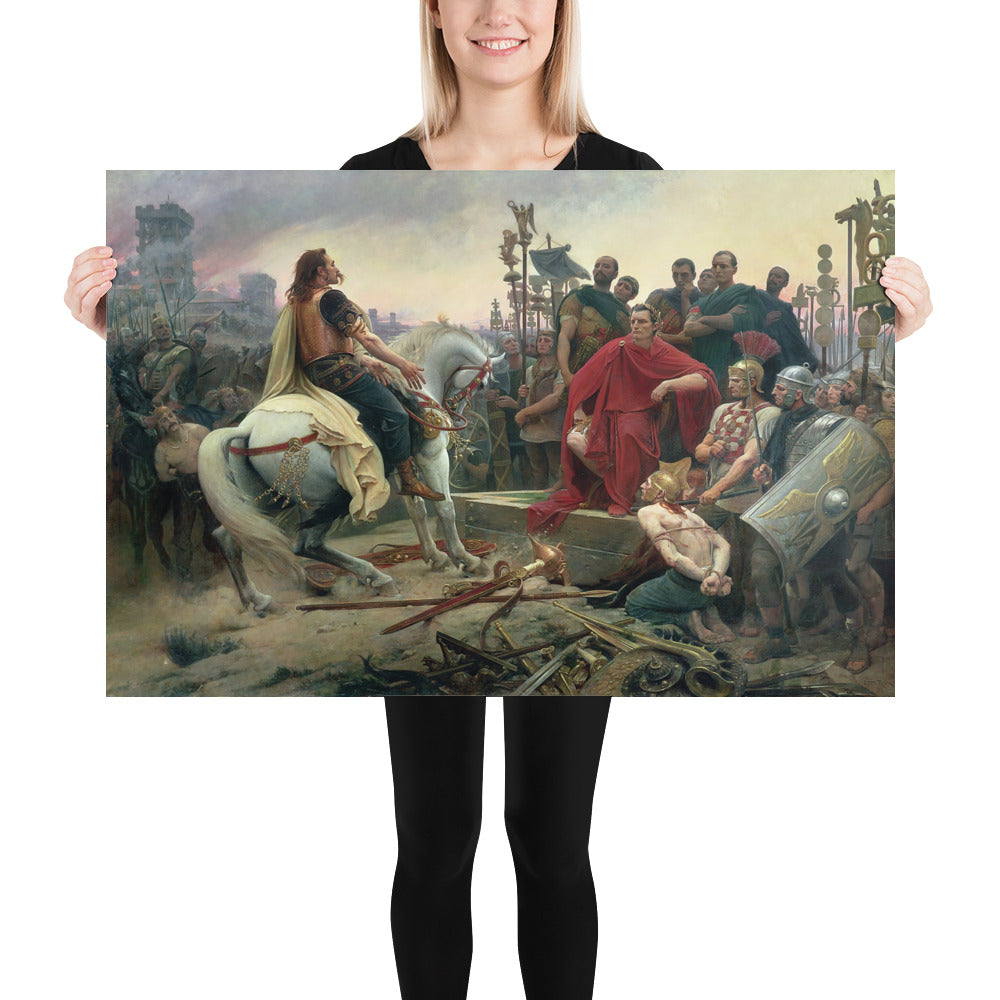 Vercingetorix Throwing Down His Weapons At The Feet Of Julius Caesar Print Poster