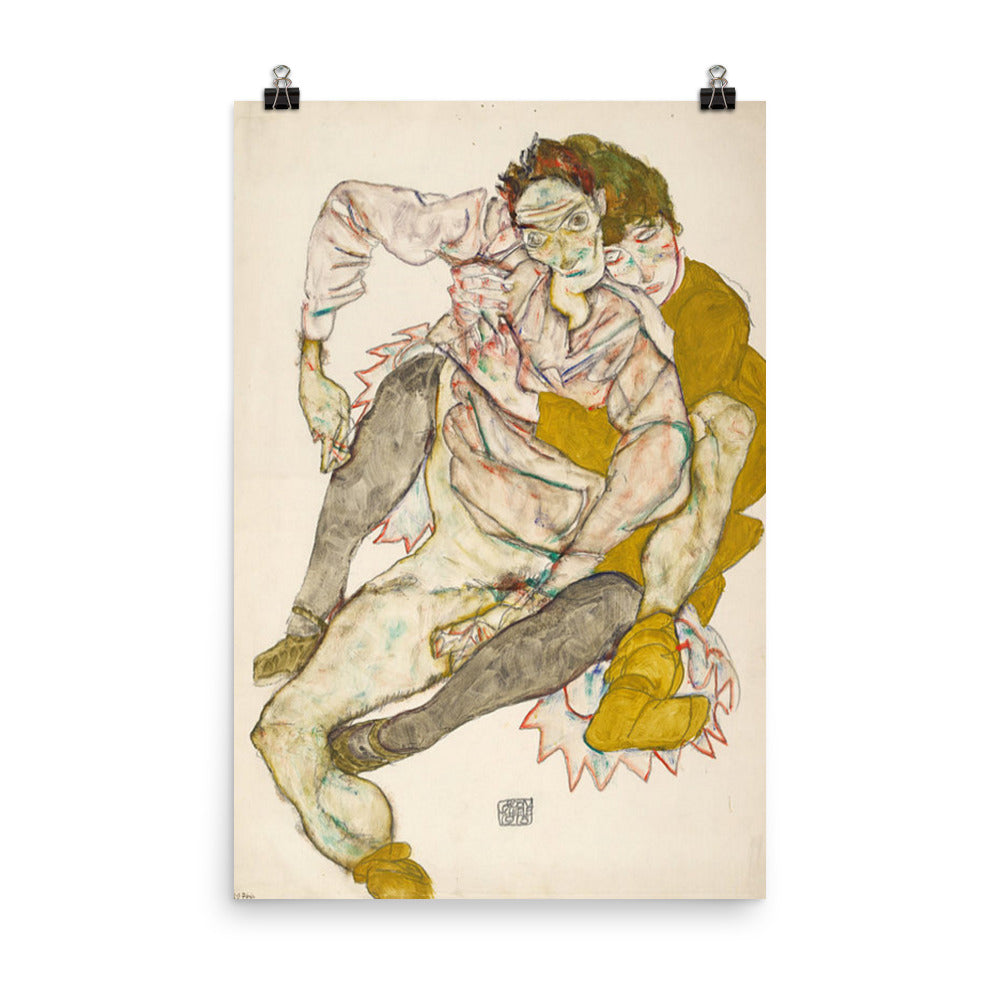 Egon Schiele Seated Couple Print Poster