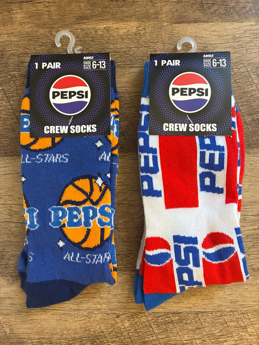 Pepsi Soda And Basketball Pairs Of Crew Socks (Brand New)