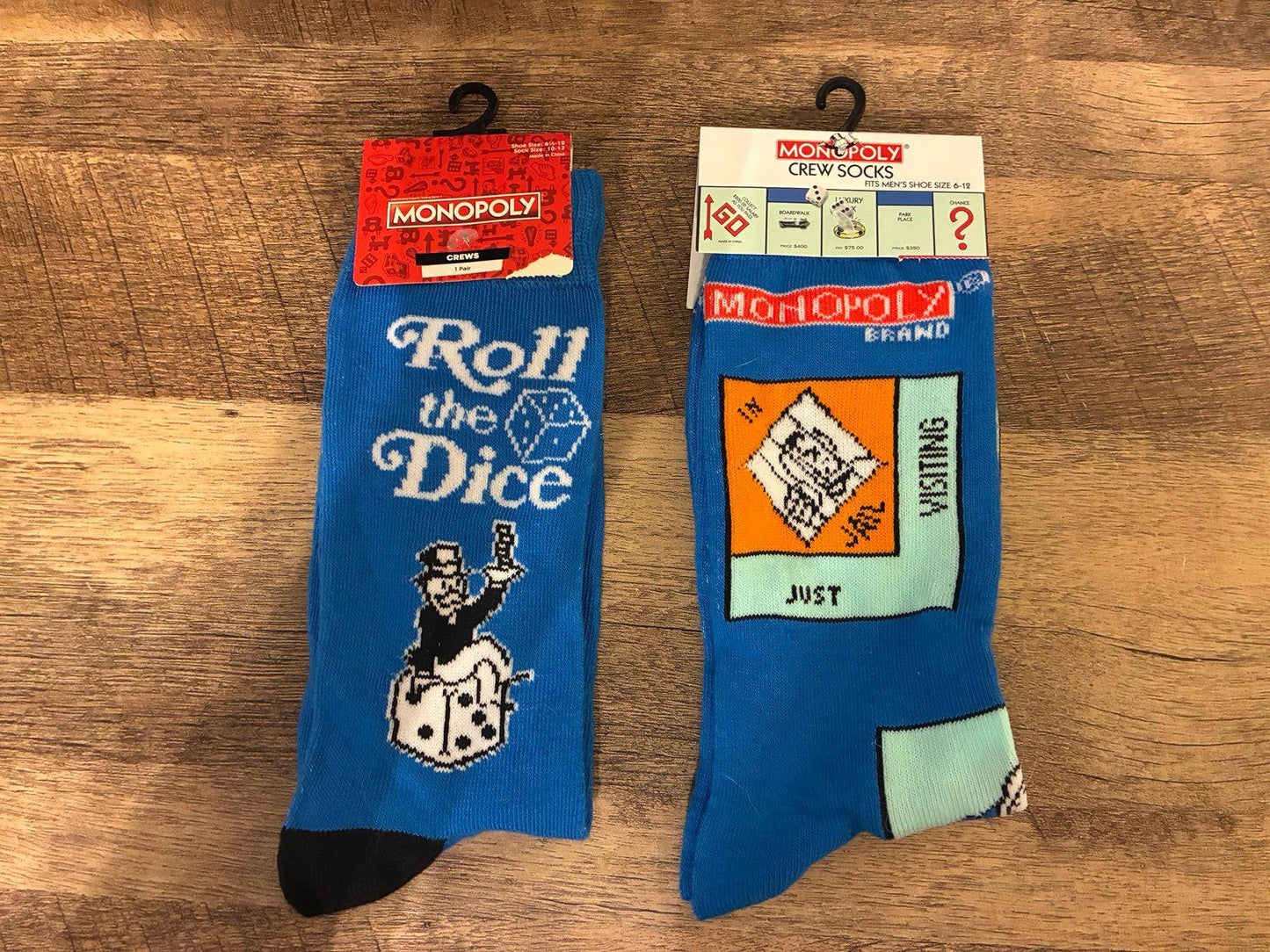 Monopoly Crew Socks 2 Pairs (Brand New)