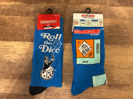 Monopoly Crew Socks 2 Pairs (Brand New)
