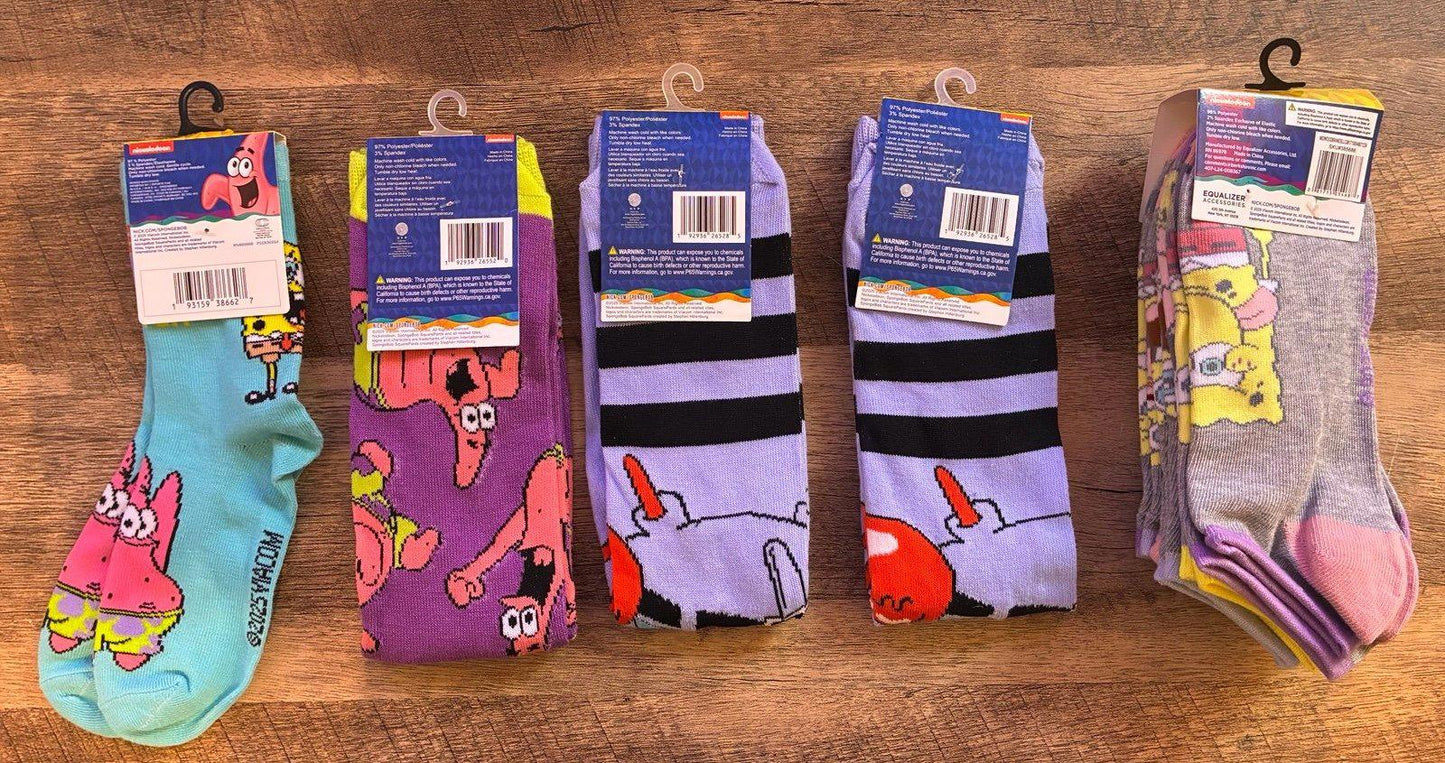 SpongeBob SquarePants 10 Pairs Of Socks (Brand New)
