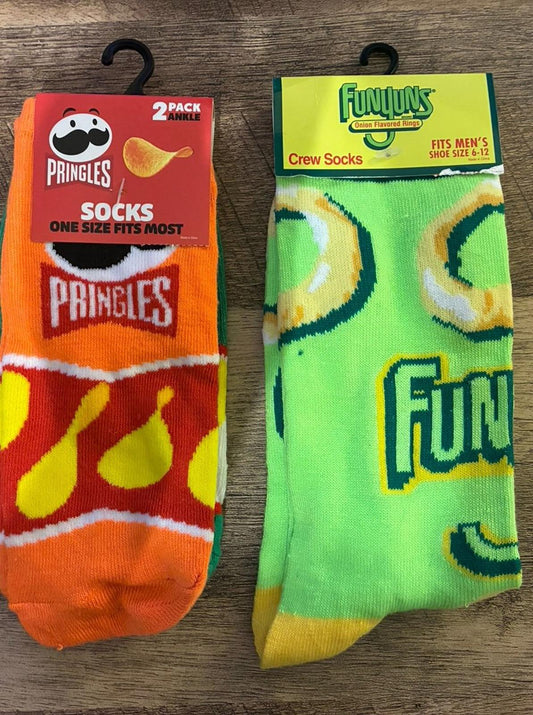 Pringles And Funyuns Crew Socks (Brand New)