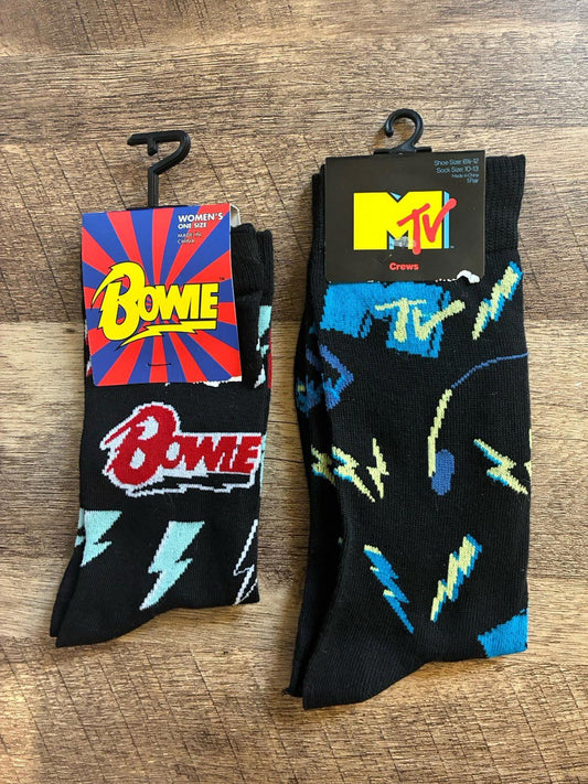 David Bowie And MTV Crew Socks (Brand New)
