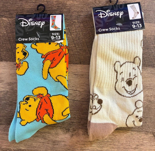 Winnie The Pooh - 2 Pairs Of Crew Socks (Brand New)