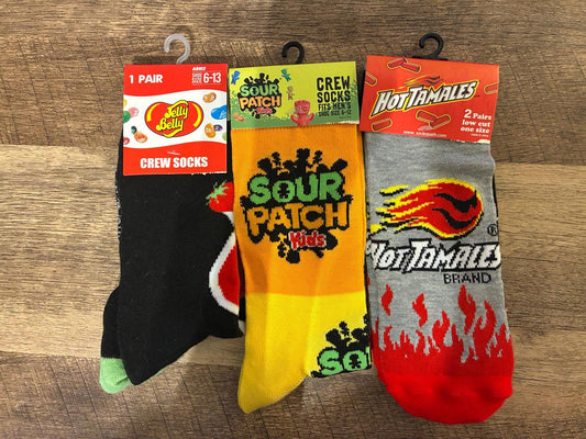 Sour Patch Kids - Jelly Beans - Hot Tamales Socks (New)