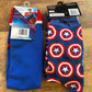 Superman And Captain America Crew Socks (Brand New)