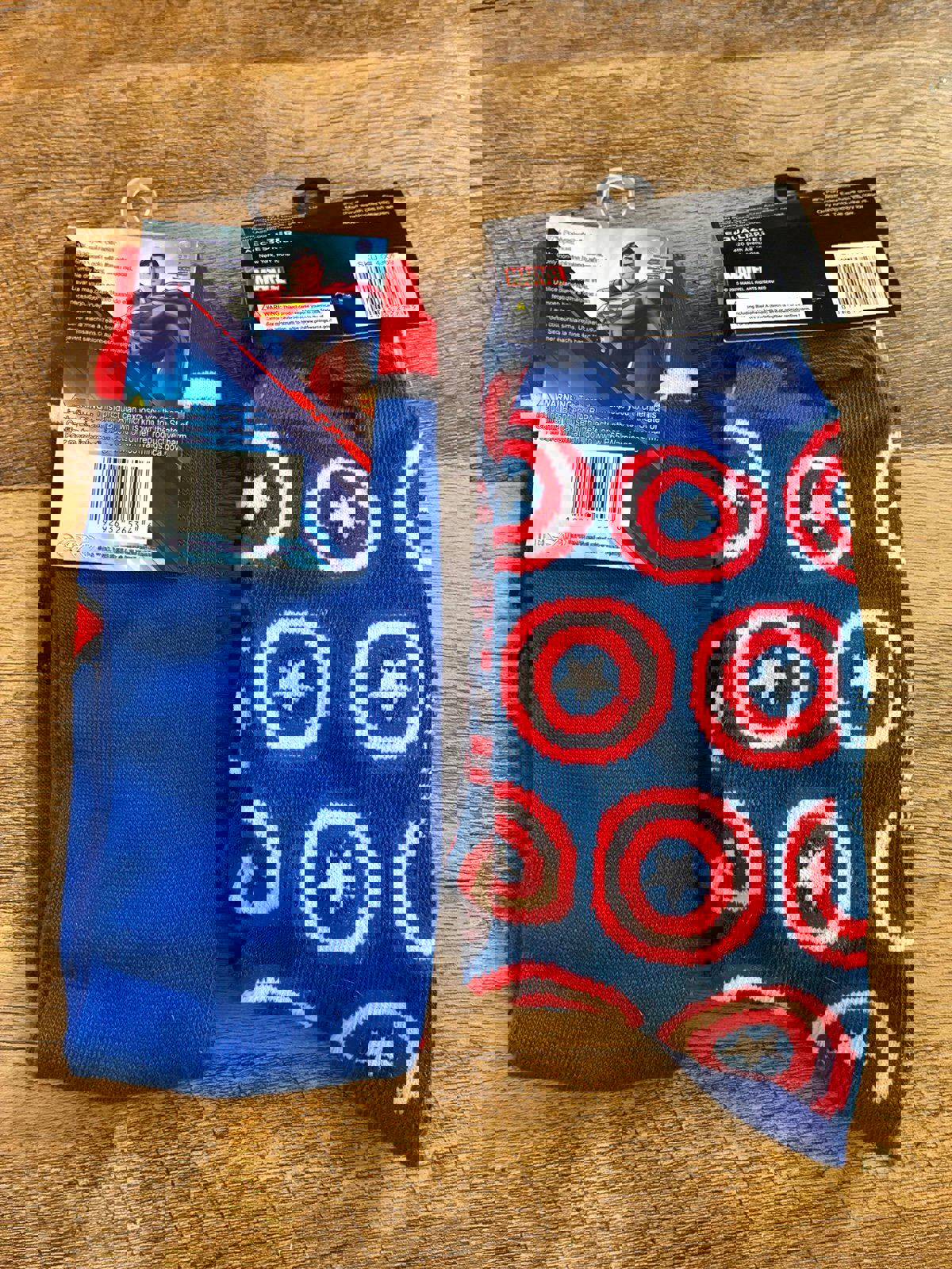 Superman And Captain America Crew Socks (Brand New)
